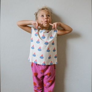 Kids Korean brand geometric shape tee